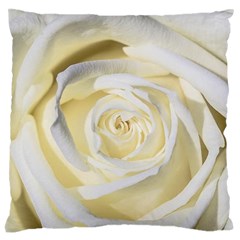 White Roses Flowers Plant Romance Blossom Bloom Nature Flora Petals Large Premium Plush Fleece Cushion Case (one Side) by pakminggu