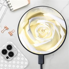 White Roses Flowers Plant Romance Blossom Bloom Nature Flora Petals Wireless Fast Charger(black) by pakminggu