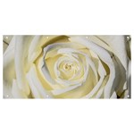 White Roses Flowers Plant Romance Blossom Bloom Nature Flora Petals Banner and Sign 8  x 4  Front