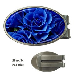 Blue Roses Flowers Plant Romance Blossom Bloom Nature Flora Petals Money Clips (oval)  by pakminggu