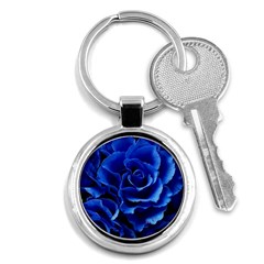 Blue Roses Flowers Plant Romance Blossom Bloom Nature Flora Petals Key Chain (round) by pakminggu