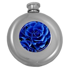 Blue Roses Flowers Plant Romance Blossom Bloom Nature Flora Petals Round Hip Flask (5 Oz) by pakminggu