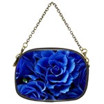 Blue Roses Flowers Plant Romance Blossom Bloom Nature Flora Petals Chain Purse (Two Sides) Front