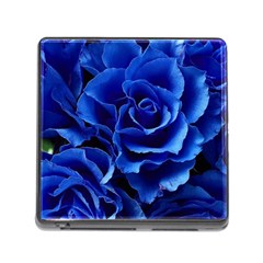 Blue Roses Flowers Plant Romance Blossom Bloom Nature Flora Petals Memory Card Reader (square 5 Slot) by pakminggu