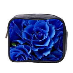 Blue Roses Flowers Plant Romance Blossom Bloom Nature Flora Petals Mini Toiletries Bag (two Sides) by pakminggu