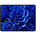 Blue Roses Flowers Plant Romance Blossom Bloom Nature Flora Petals Fleece Blanket (Large) 80 x60  Blanket Front