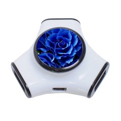 Blue Roses Flowers Plant Romance Blossom Bloom Nature Flora Petals 3-port Usb Hub