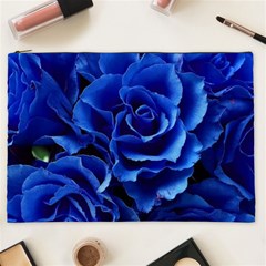 Blue Roses Flowers Plant Romance Blossom Bloom Nature Flora Petals Cosmetic Bag (xxl) by pakminggu