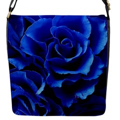 Blue Roses Flowers Plant Romance Blossom Bloom Nature Flora Petals Flap Closure Messenger Bag (s) by pakminggu