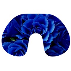 Blue Roses Flowers Plant Romance Blossom Bloom Nature Flora Petals Travel Neck Pillow by pakminggu