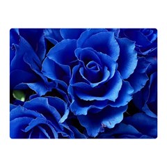 Blue Roses Flowers Plant Romance Blossom Bloom Nature Flora Petals Two Sides Premium Plush Fleece Blanket (mini) by pakminggu