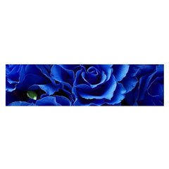 Blue Roses Flowers Plant Romance Blossom Bloom Nature Flora Petals Oblong Satin Scarf (16  X 60 ) by pakminggu