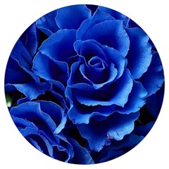 Blue Roses Flowers Plant Romance Blossom Bloom Nature Flora Petals Round Trivet by pakminggu