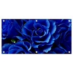 Blue Roses Flowers Plant Romance Blossom Bloom Nature Flora Petals Banner and Sign 4  x 2  Front