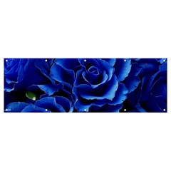 Blue Roses Flowers Plant Romance Blossom Bloom Nature Flora Petals Banner And Sign 12  X 4  by pakminggu