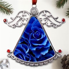 Blue Roses Flowers Plant Romance Blossom Bloom Nature Flora Petals Metal Angel With Crystal Ornament by pakminggu