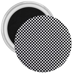 Black And White Checkerboard Background Board Checker 3  Magnets by pakminggu