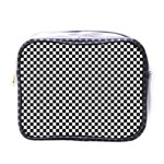 Black And White Checkerboard Background Board Checker Mini Toiletries Bag (One Side) Front