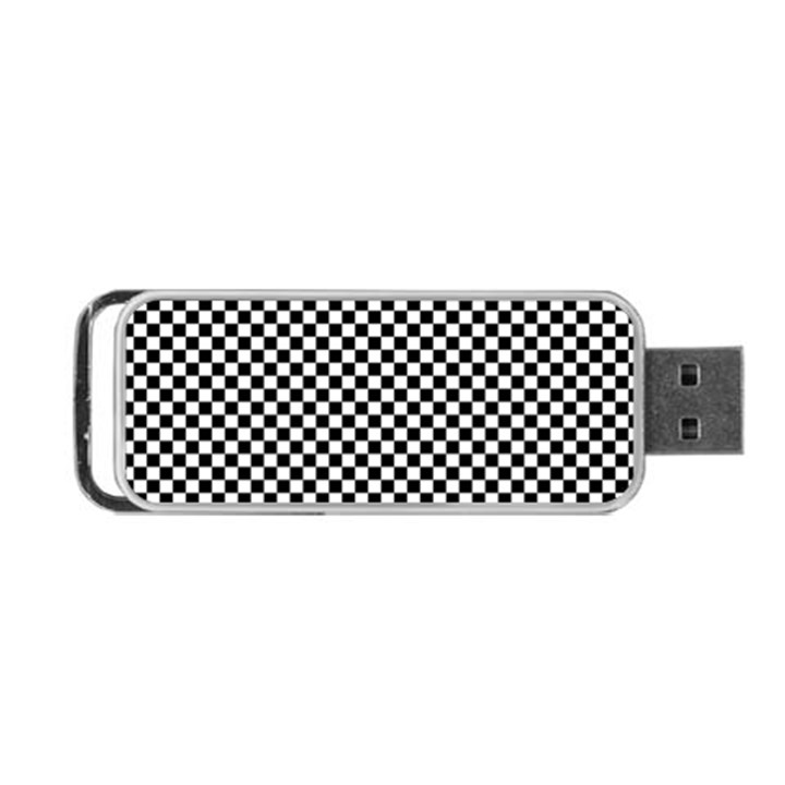 Black And White Checkerboard Background Board Checker Portable USB Flash (Two Sides)