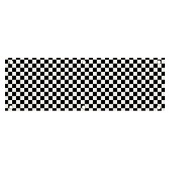 Black And White Checkerboard Background Board Checker Banner And Sign 6  X 2  by pakminggu