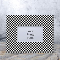 Black And White Checkerboard Background Board Checker White Tabletop Photo Frame 4 x6  by pakminggu