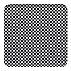 Black And White Checkerboard Background Board Checker Square Glass Fridge Magnet (4 Pack) by pakminggu