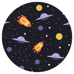 Cosmos Rockets Spaceships Ufos Round Trivet by pakminggu