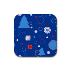 Christmas Pattern Tree Design Rubber Coaster (square) by pakminggu