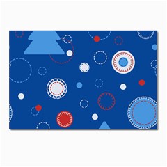 Christmas Pattern Tree Design Postcard 4 x 6  (pkg Of 10) by pakminggu