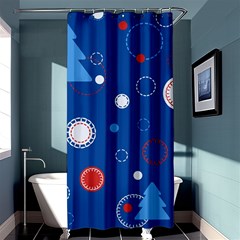 Christmas Pattern Tree Design Shower Curtain 36  X 72  (stall)  by pakminggu