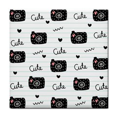 Cute Cameras Doodles Hand Drawn Tile Coaster by pakminggu