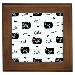 Cute Cameras Doodles Hand Drawn Framed Tile by pakminggu