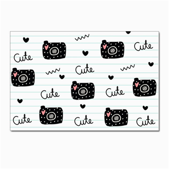 Cute Cameras Doodles Hand Drawn Postcard 4 x 6  (Pkg of 10)