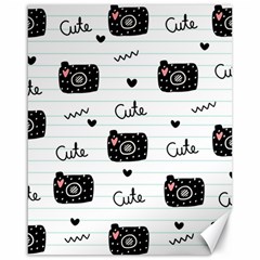 Cute Cameras Doodles Hand Drawn Canvas 16  X 20  by pakminggu