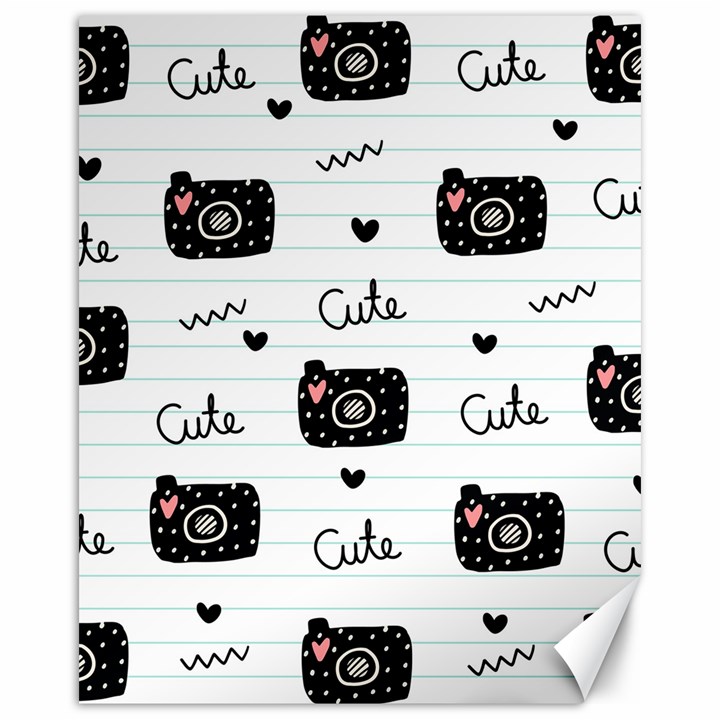 Cute Cameras Doodles Hand Drawn Canvas 16  x 20 