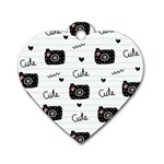 Cute Cameras Doodles Hand Drawn Dog Tag Heart (Two Sides) Back