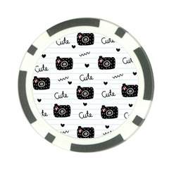 Cute Cameras Doodles Hand Drawn Poker Chip Card Guard by pakminggu