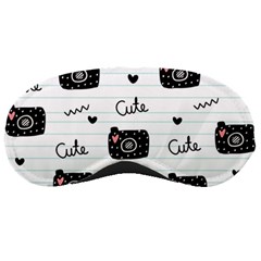 Cute Cameras Doodles Hand Drawn Sleeping Mask by pakminggu