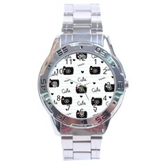 Cute Cameras Doodles Hand Drawn Stainless Steel Analogue Watch by pakminggu