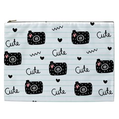 Cute Cameras Doodles Hand Drawn Cosmetic Bag (xxl) by pakminggu