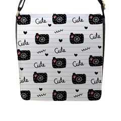 Cute Cameras Doodles Hand Drawn Flap Closure Messenger Bag (l) by pakminggu