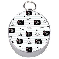 Cute Cameras Doodles Hand Drawn Silver Compasses by pakminggu