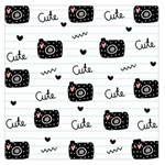 Cute Cameras Doodles Hand Drawn Square Satin Scarf (36  x 36 ) Front