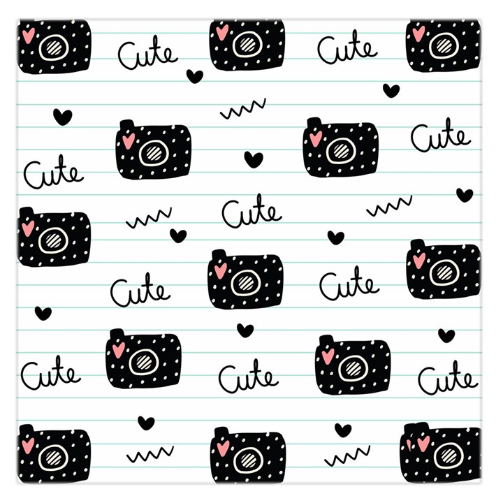 Cute Cameras Doodles Hand Drawn Square Satin Scarf (36  x 36 )