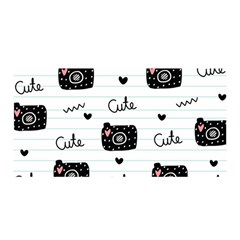 Cute Cameras Doodles Hand Drawn Satin Wrap 35  X 70  by pakminggu