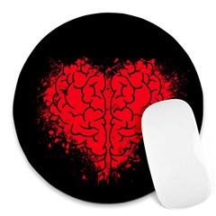 Heart Brain Mind Psychology Doubt Round Mousepad by pakminggu