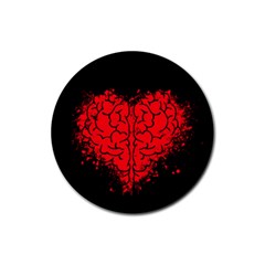 Heart Brain Mind Psychology Doubt Rubber Coaster (round) by pakminggu