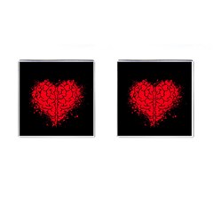 Heart Brain Mind Psychology Doubt Cufflinks (square) by pakminggu