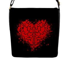 Heart Brain Mind Psychology Doubt Flap Closure Messenger Bag (l) by pakminggu