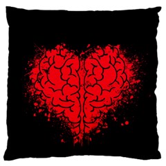 Heart Brain Mind Psychology Doubt Large Premium Plush Fleece Cushion Case (one Side) by pakminggu